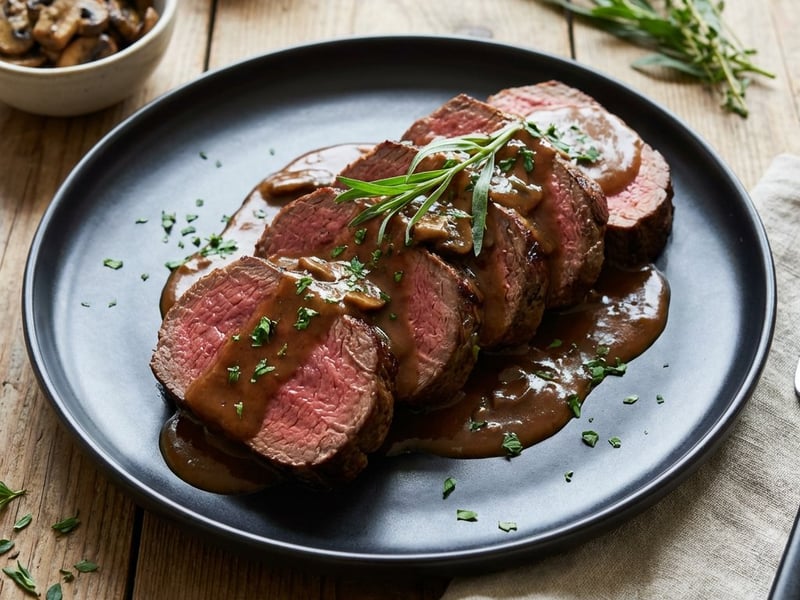 Chateaubriand steak gombás mártással