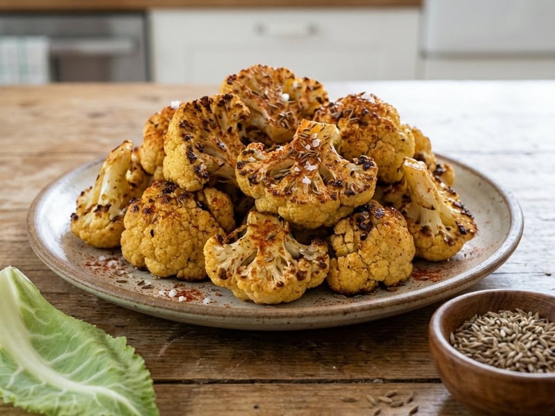 Fűszeres sült karfiol | Ropogós és füstös vegetáriánus snack