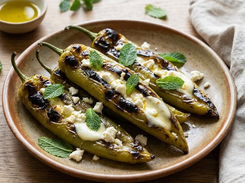 Grillezett töltött kápia paprika sajttal