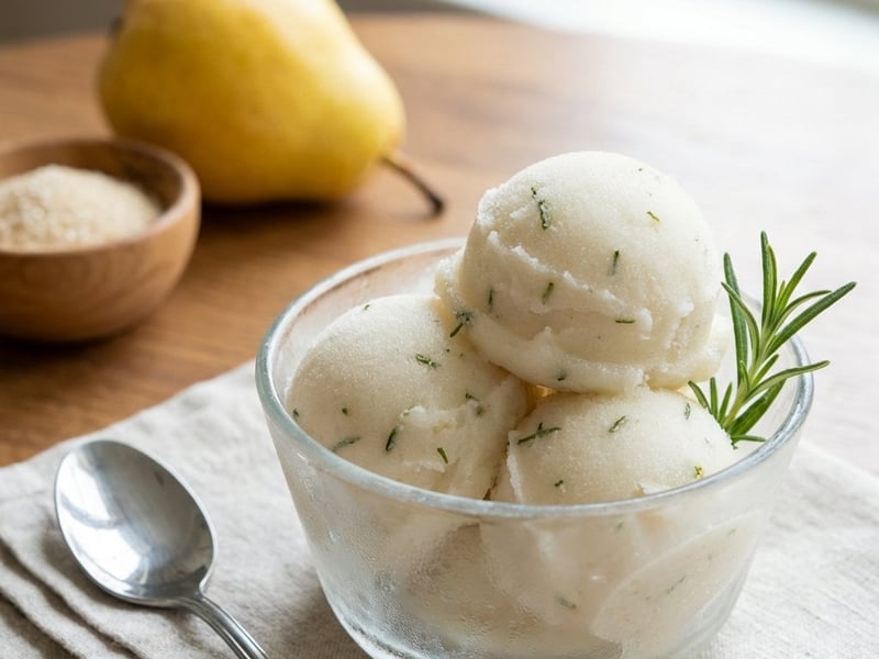 Rozmaringos körte sorbet vodkával