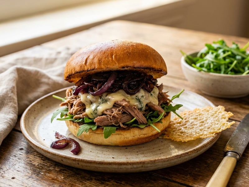 Tépett kacsahúsos burger