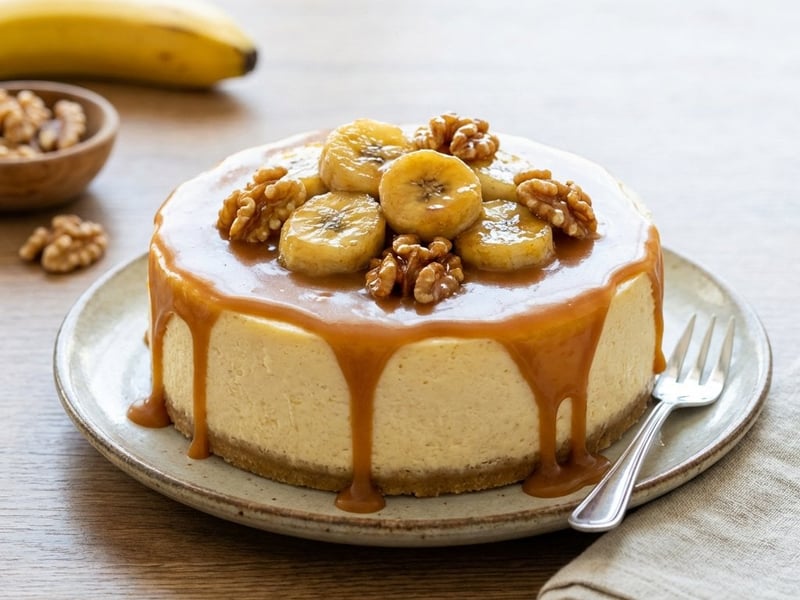 Banános cheesecake sós karamellel
