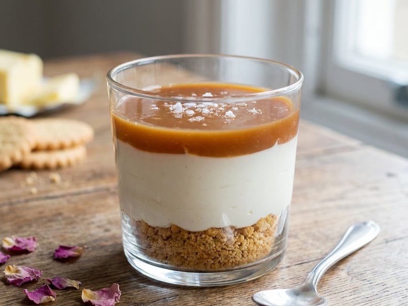 Kecskesajtos cheesecake sós karamellel