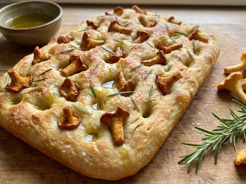 Rókagombás-rozmaringos focaccia