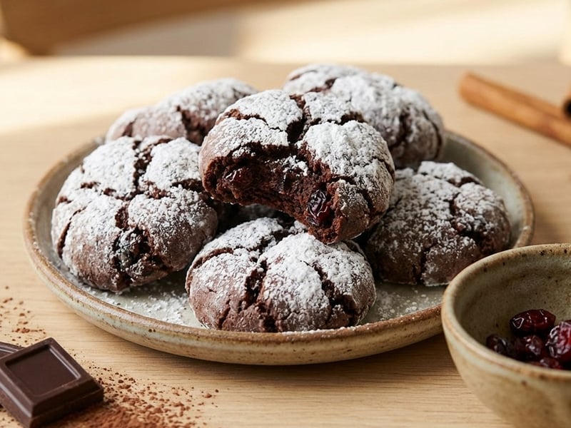 Csokoládés crinkles aszalt áfonyával