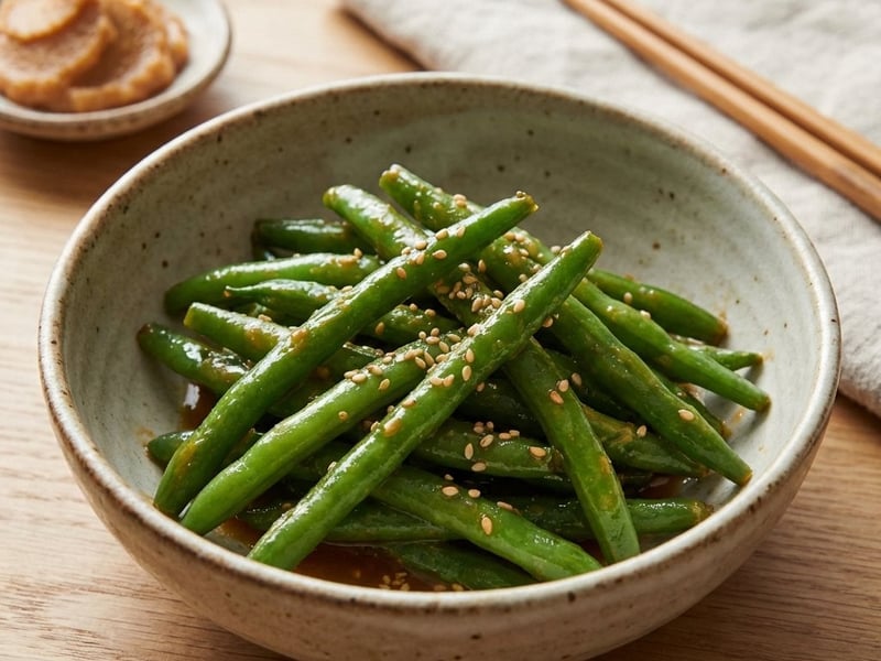 Zöldbab miso pasztával | Gyors japán köret