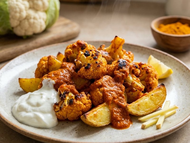 Sült Tandoori karfiol burgonyagerezdekkel