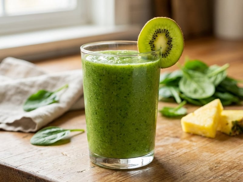 Zöld smoothie mangóval, ananásszal és kivivel | Vitaminbomba reggelire