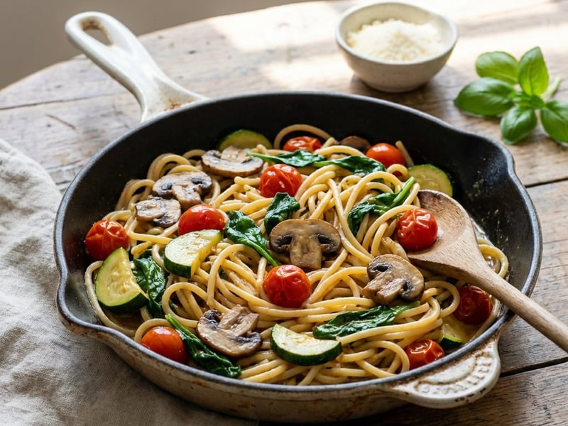 Mushroom and Tomato One-Pot Pasta