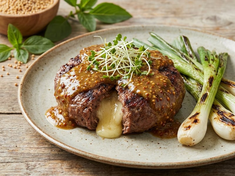 Camembert sajttal töltött grillezett marhaburger
