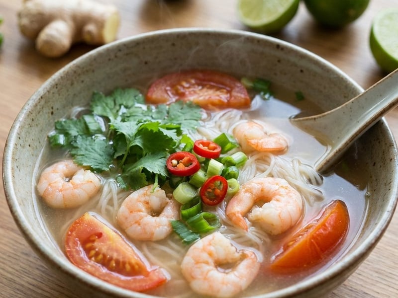 Bún tôm – vietnámi garnélarákos tésztaleves