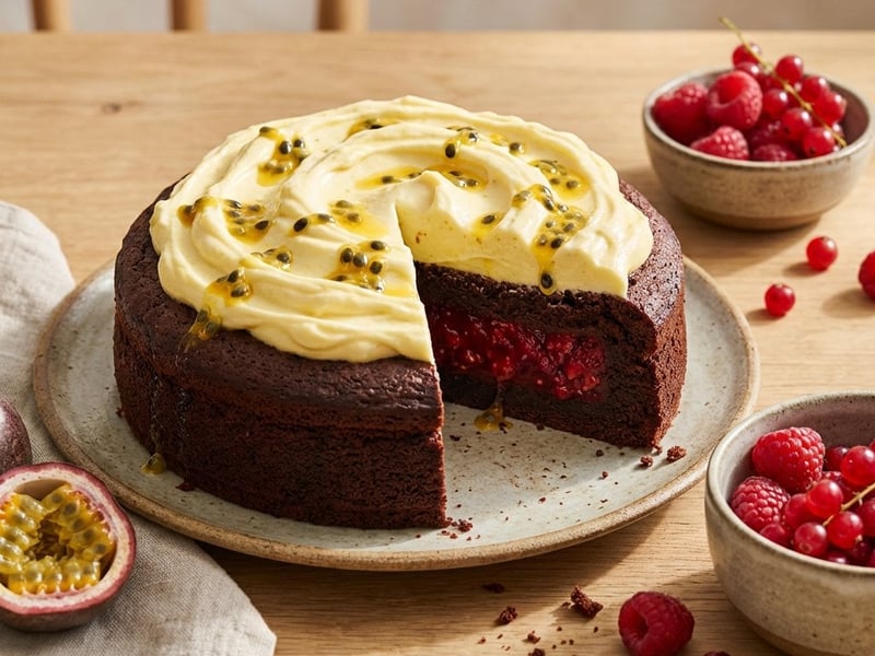 Csokoládétorta maracujával