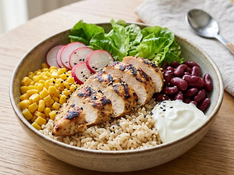 Csirkés bowl | Egészséges és színes fitness fogás