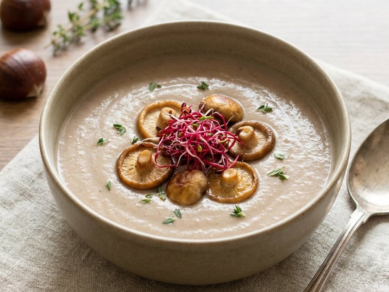 Gesztenyekrémleves shiitake gombával
