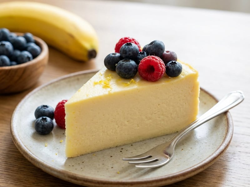 Egészséges túrótorta erdei gyümölccsel