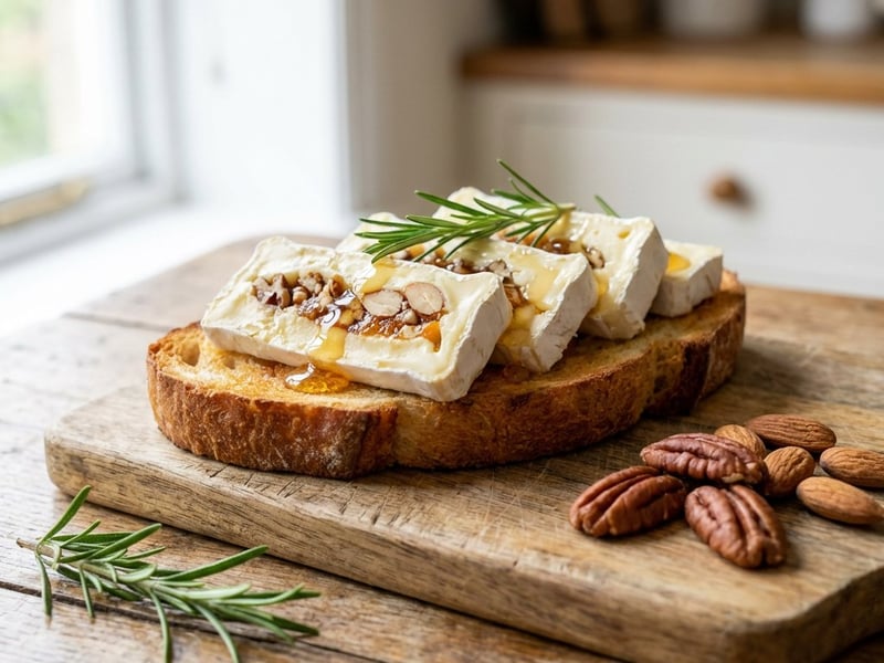 Dióval töltött camembert pirítóson