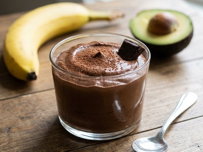 Banános csokoládé mousse avokádóval