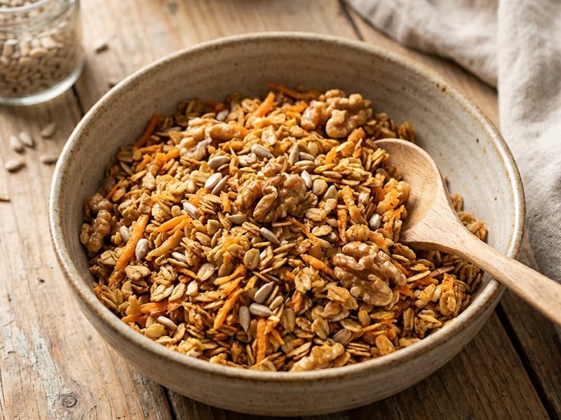 Sós granola sárgarépával | Egészséges snack