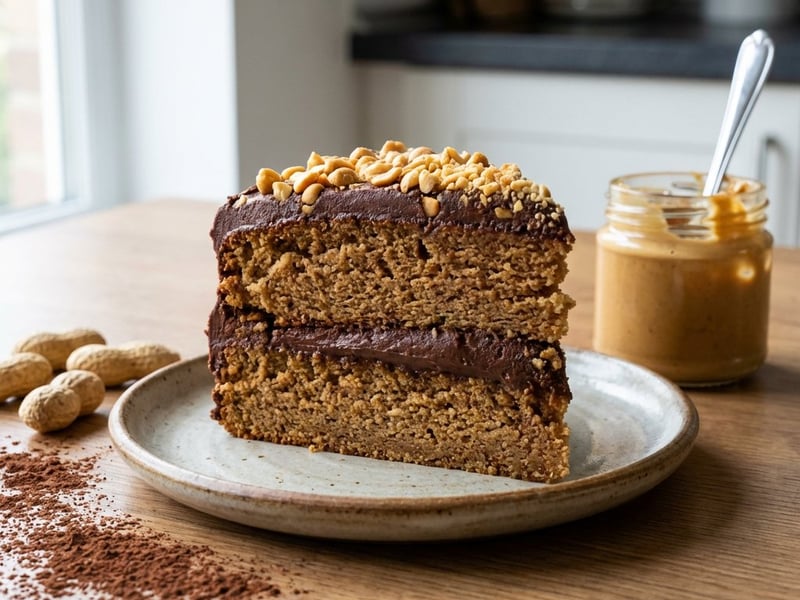 Gluténmentes mogyoróvajas torta csokikrémmel