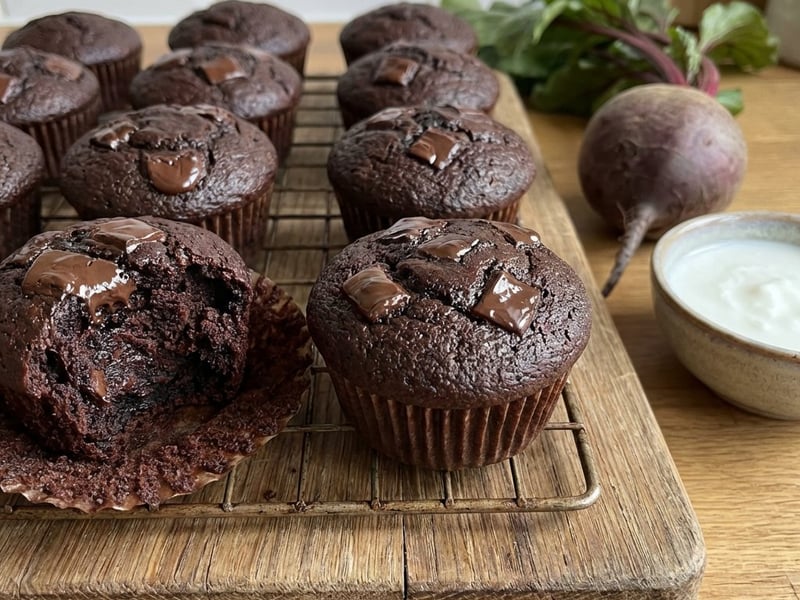 Csokoládés céklás muffin