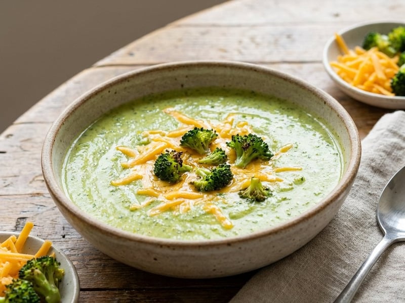 Brokkolikrémleves cheddar sajttal