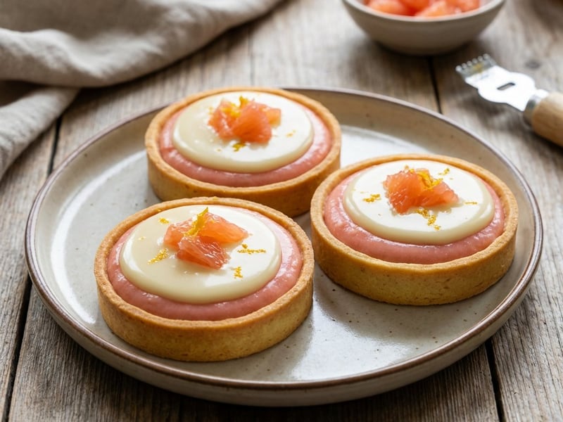 Grapefruitkrémes tartaletka fehér csokoládéval és ginnel