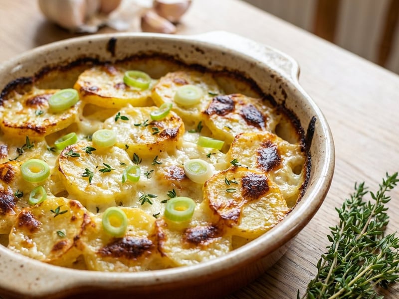 Gratinírozott burgonya juhsajttal és kakukkfűvel