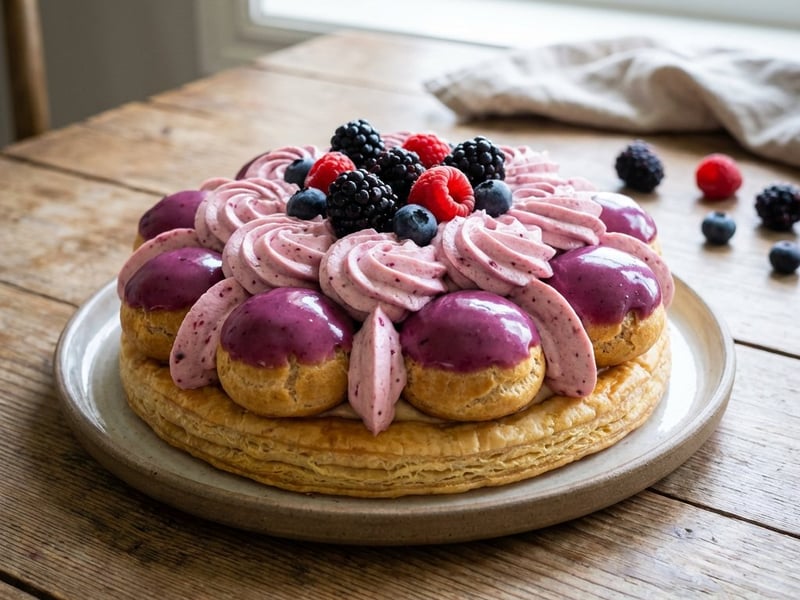 Erdei gyümölcsös St. Honoré torta