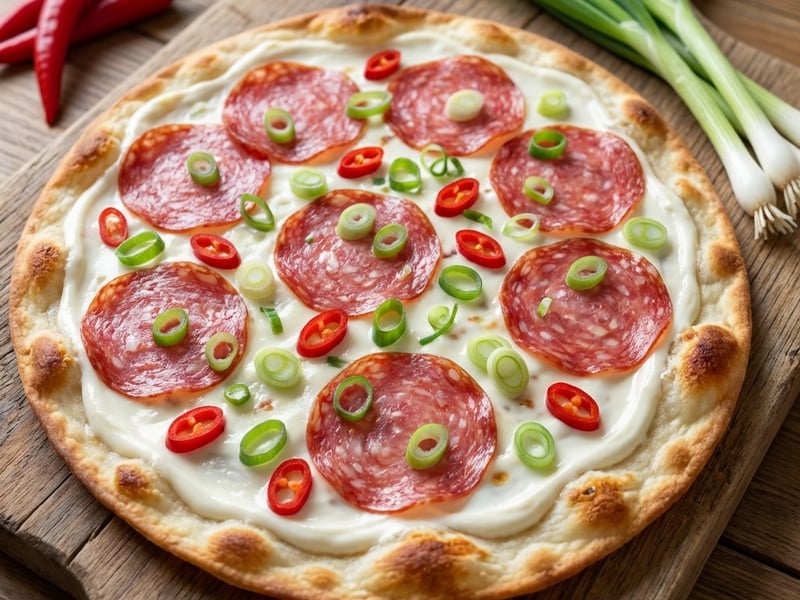 Szalámis Flammkuchen | Ropogós elzászi lepény