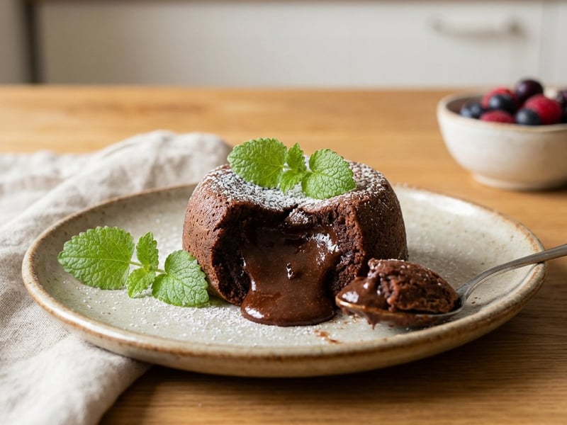 Csokoládé fondant citromfűvel | Kényeztető francia desszert