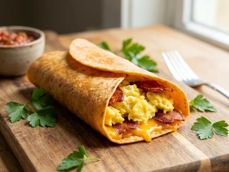 Tortilla Wrap szalonnával és tojással