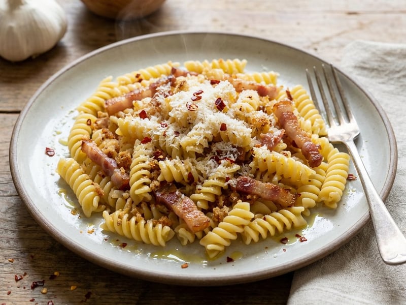 Vidéki fusilli Materából szárított paprikával
