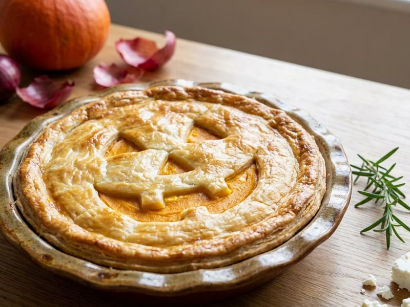 Halloweeni sütőtökös pite | Rémisztően finom sós lepény