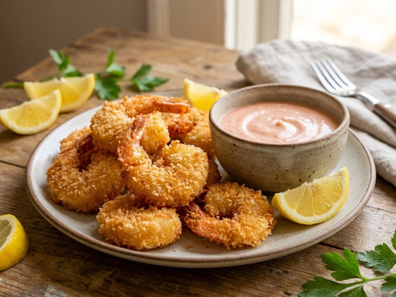 Panko morzsás garnéla koktélszósszal