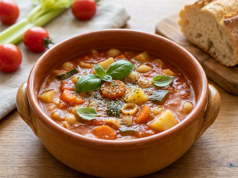 Minestrone leves tésztával