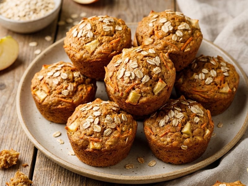 Almás-sárgarépás muffin | Egészséges uzsonna cukor nélkül