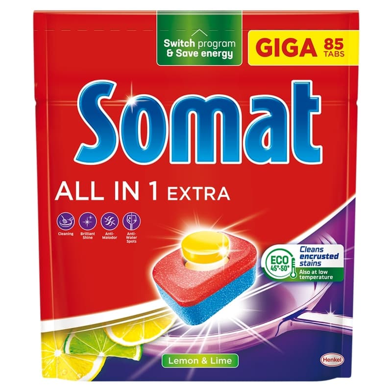 Somat All in One Extra Lemon & Lime dishwasher tablets