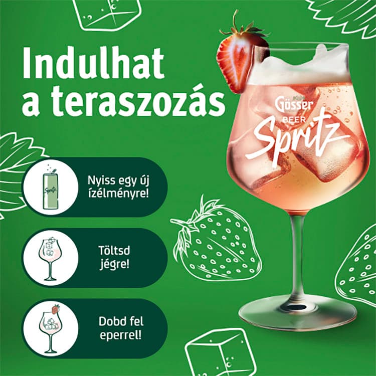 GOSSER Beer Spritz Strawberry 4% Can Tray 24x33cl SLK HU
