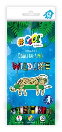 Cool By Victoria Színes ceruza készlet, háromszögletű, "Wildlife", 12 különböző szín