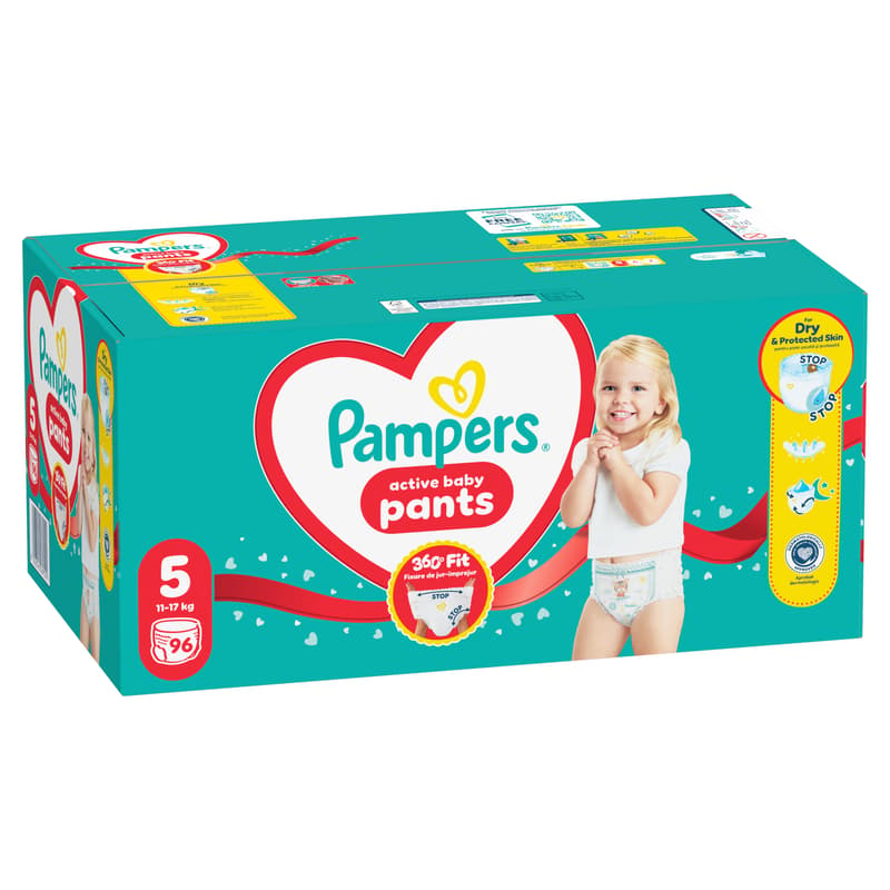 Pampers Active Baby Pants Bugyipelenka, Méret: 5 (11-17 kg) 96 db