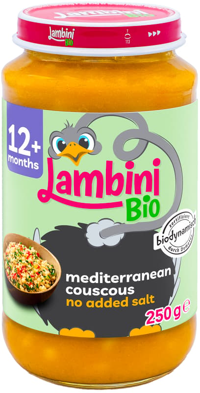 Lambini BIO Demeter Mediterrán Kuszkusz bébiétel 12 hónapos kortól