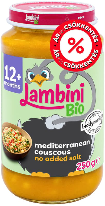 Lambini BIO Demeter Mediterrán Kuszkusz bébiétel 12 hónapos kortól