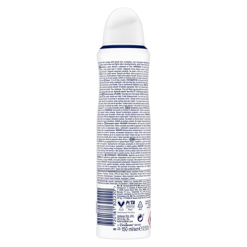Dove Original deodorant with 0% aluminum salts, aerosol