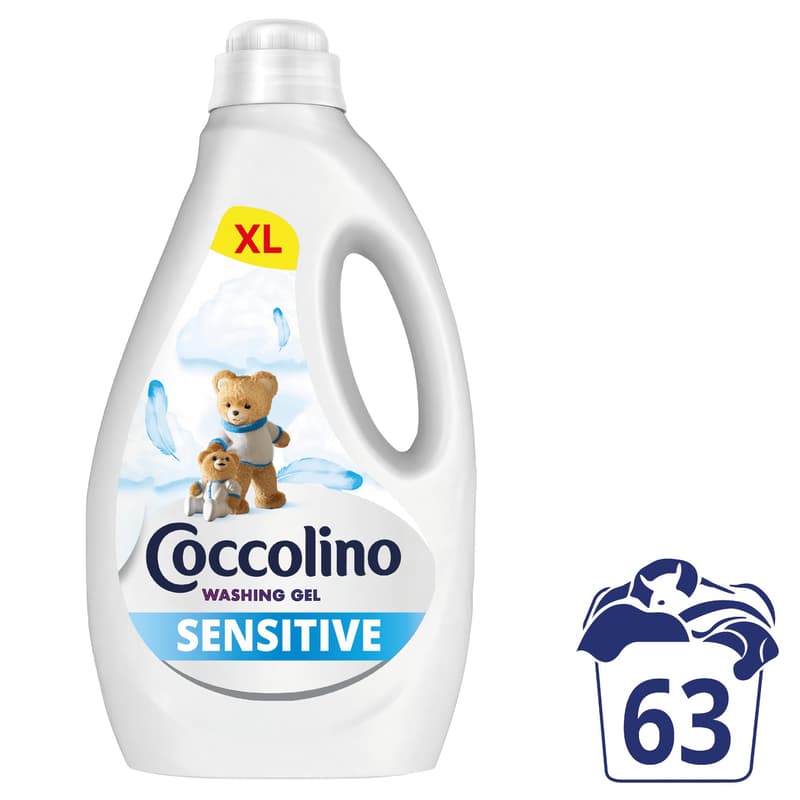Coccolino Sensitive mosószer érzékeny bőrre, 63 mosás, 2.52 l
