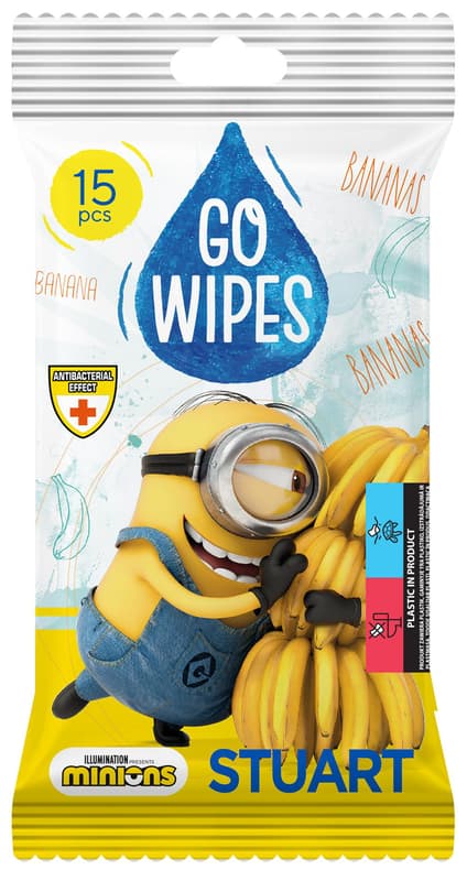 GoWipes Minions antibakteriális nedves törlőkendő, többféle mintával