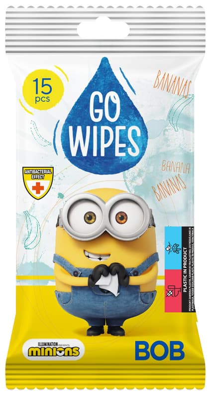 GoWipes Minions antibakteriális nedves törlőkendő, többféle mintával