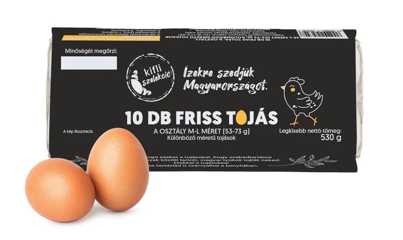 Kifli Szelekció Szabadtartású friss tojás, "A" osztályú, 'M/L' (10 darab)