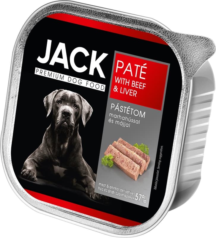 Jack grainfree beef pate wet food for dogs 150g