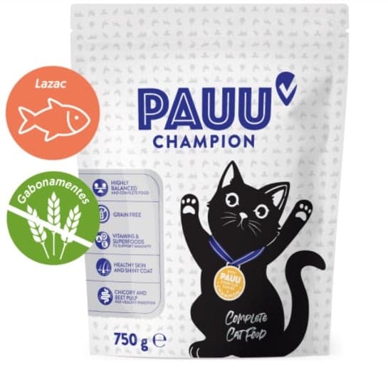 PAUU Champion gabonamentes granulátum friss lazaccal macskáknak
