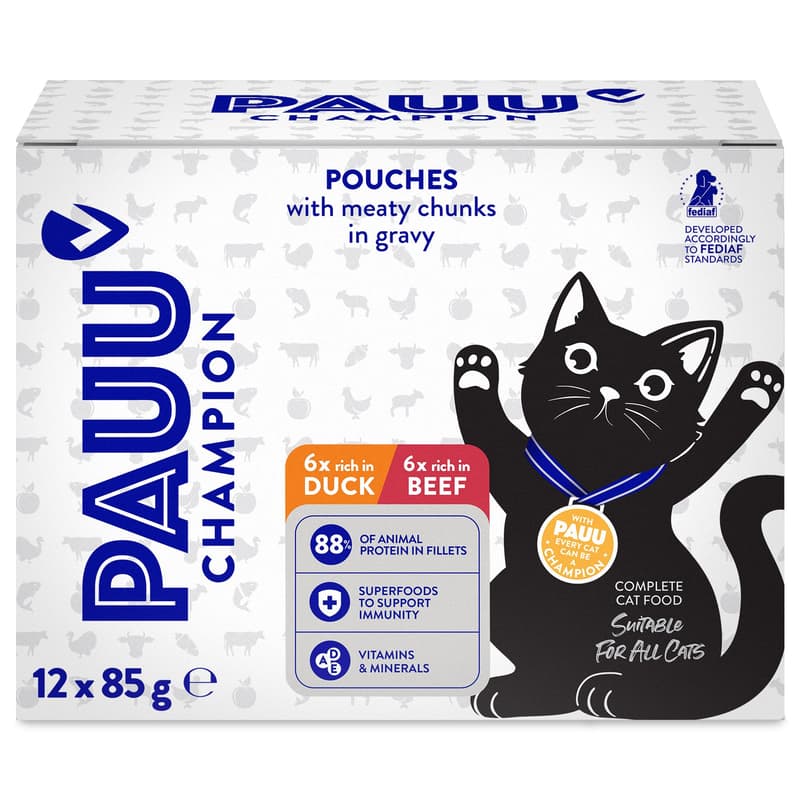 PAUU Champion grain free fillets with beef and duck for cats